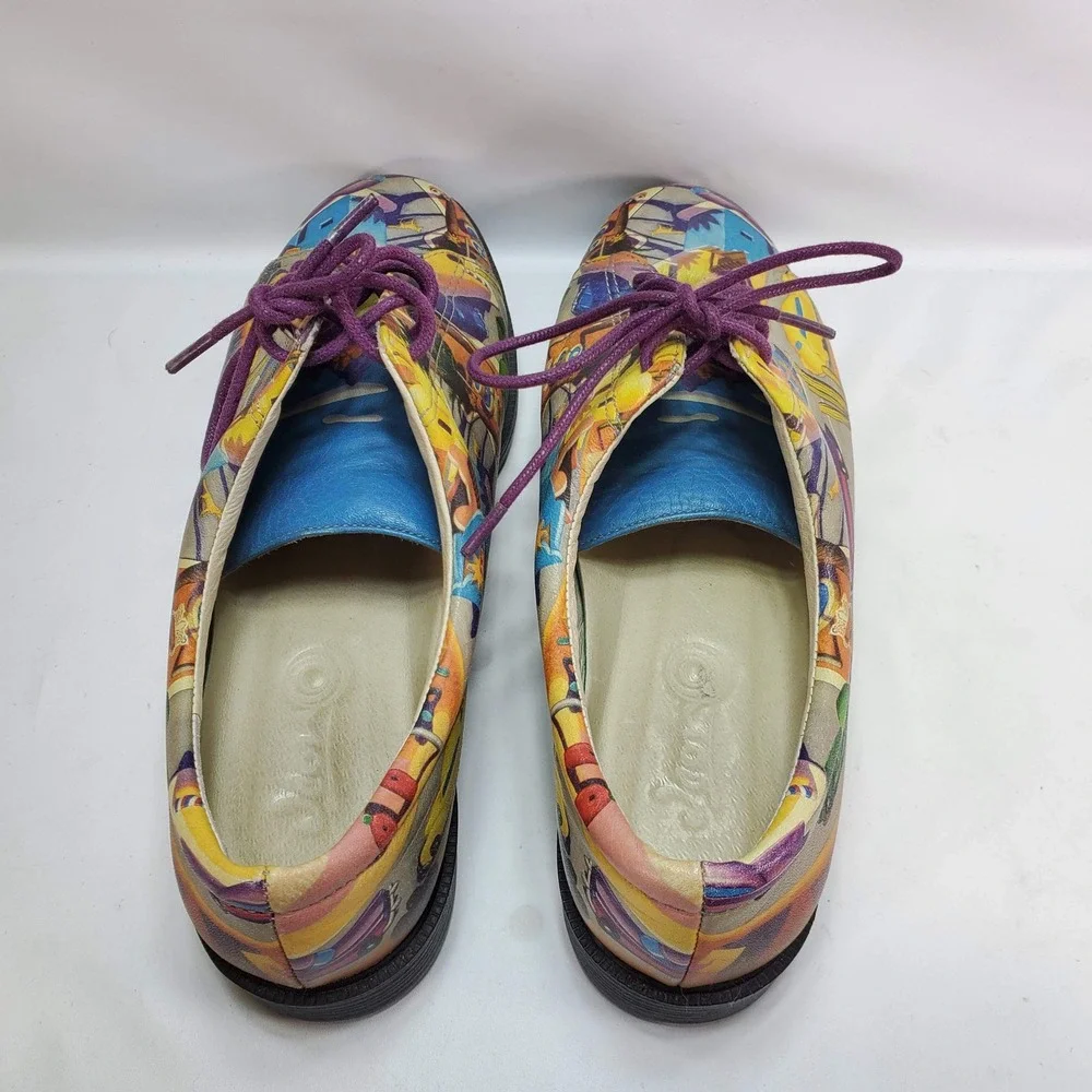 Icon Oxford Shoes Women 7.5 Leather Desert Road Trip Vintage Car Art